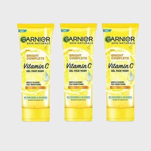 Garnier Bright Complete Vitamin C Gel Facewash, 100g - Gentle Cleanser |(pack of 3) Face Wash  300 